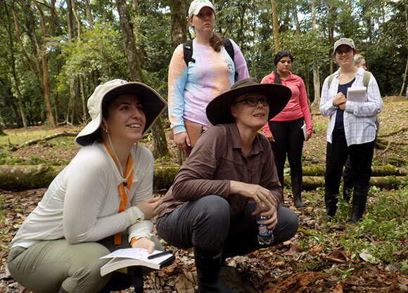 Students immersed in the environment