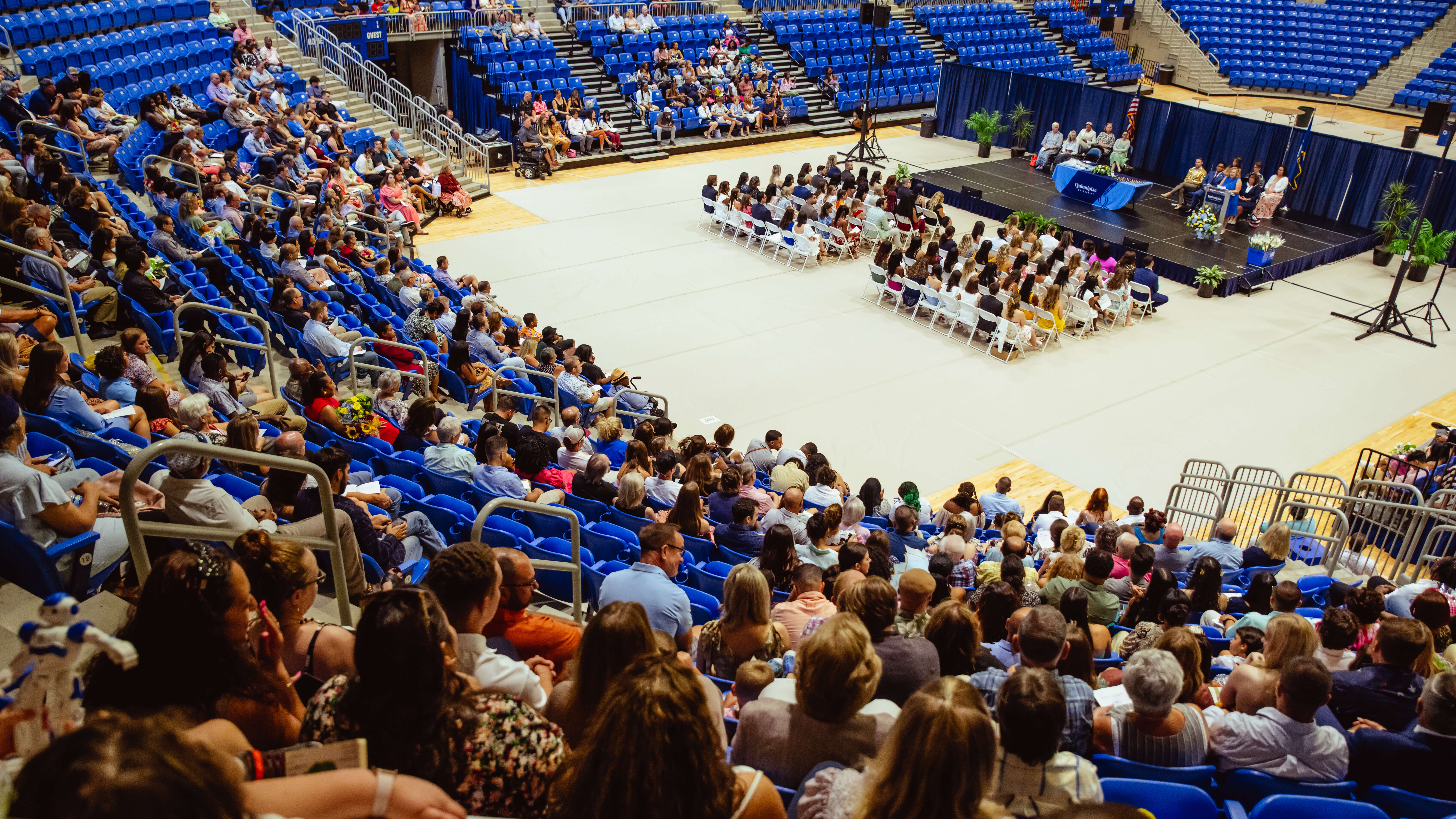 A shot of the crowd sitting in the M&T Bank Arena