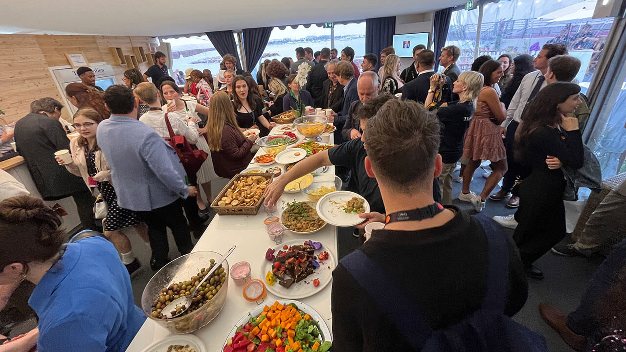 Students attend a dinner event at the Cannes Film Festival