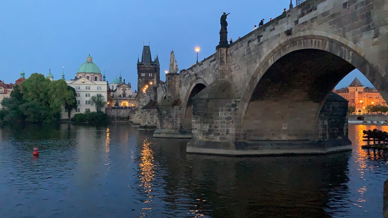 River courses through the bridge