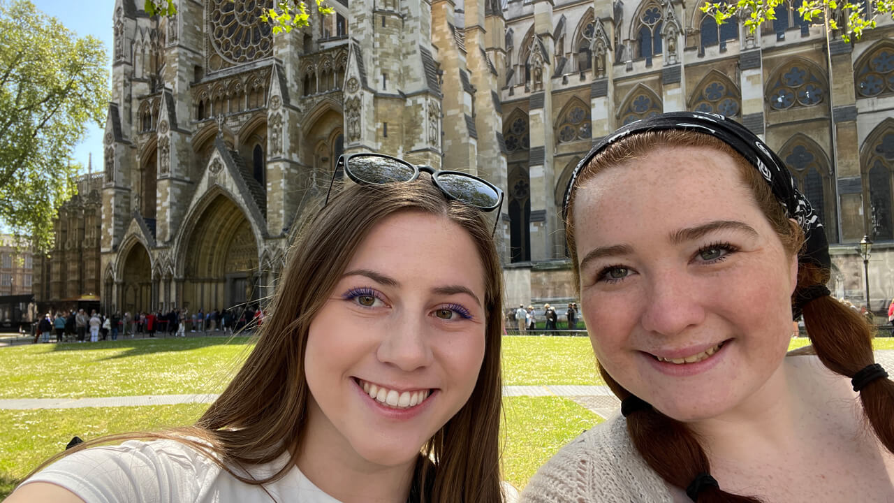 A selfie of 2 female students