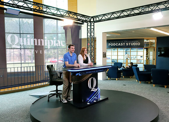 Quinnipiac’s School of Communications state-of-the-art open-air studio