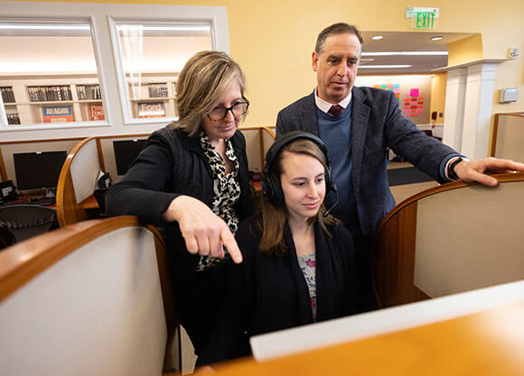 Student being taught at the Quinnipiac Poll