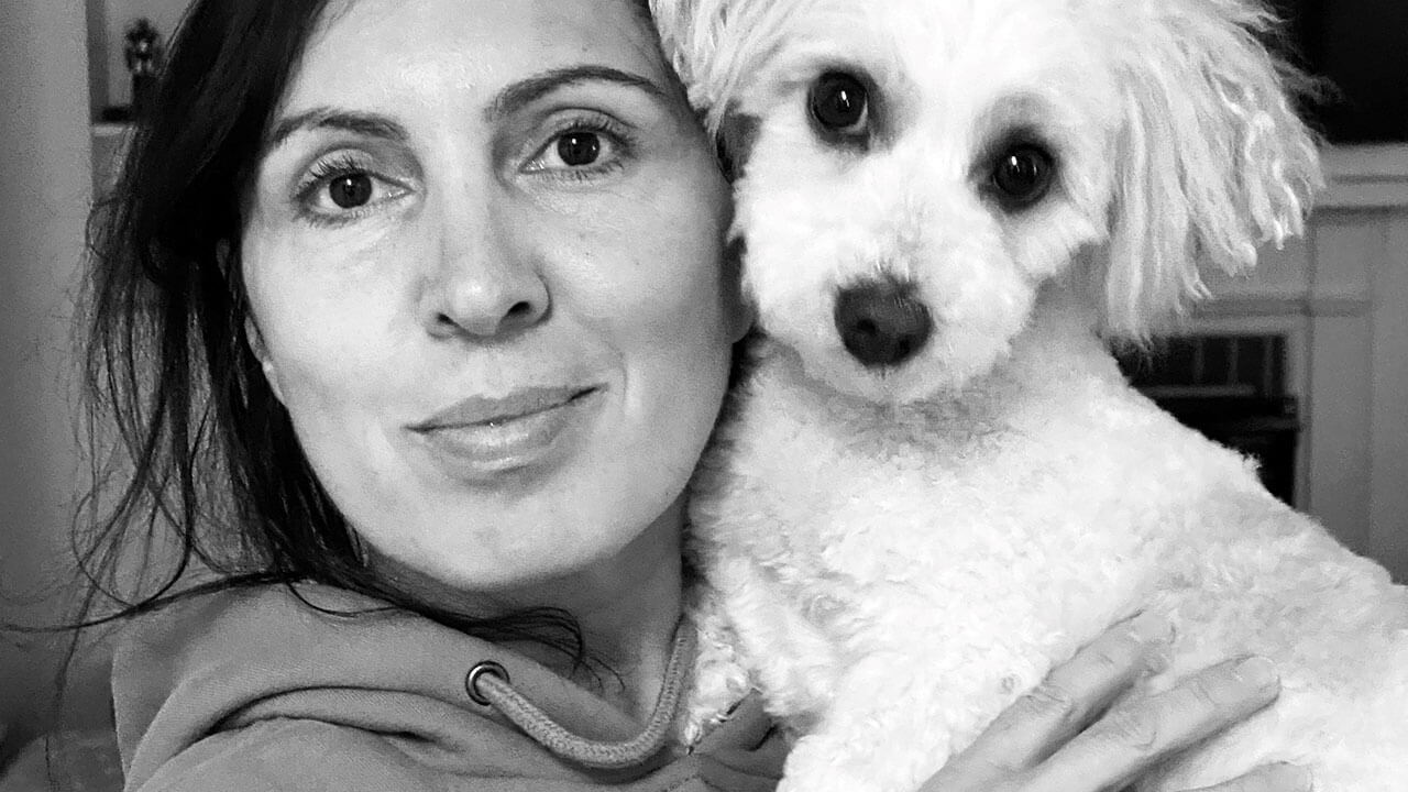 Barbara Pincione with her dog