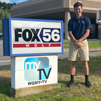 Connor Coar interning at Fox56.