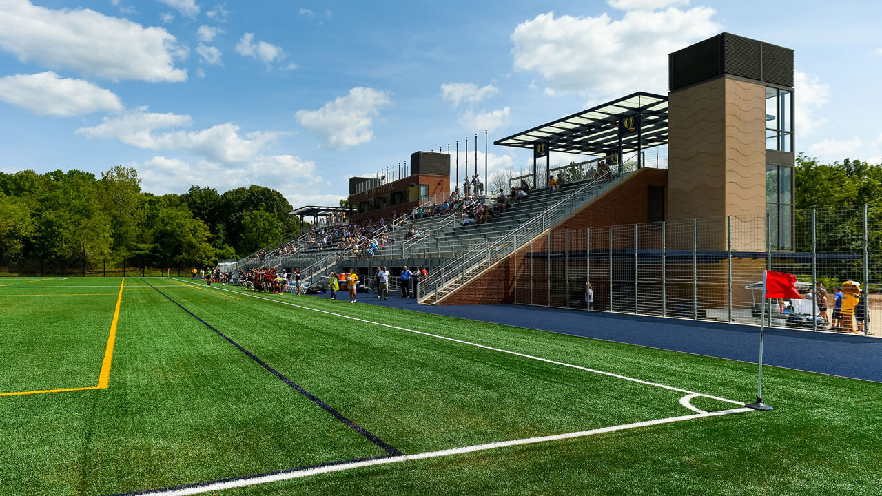 Beautiful sunny day on Quinnipiac Soccer Field