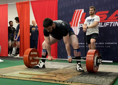 Man preparing to lift a barbell