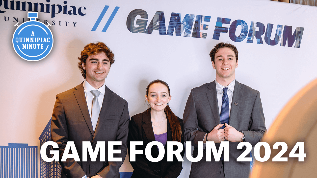 A Quinnipiac Minute GAME Forum feature video.